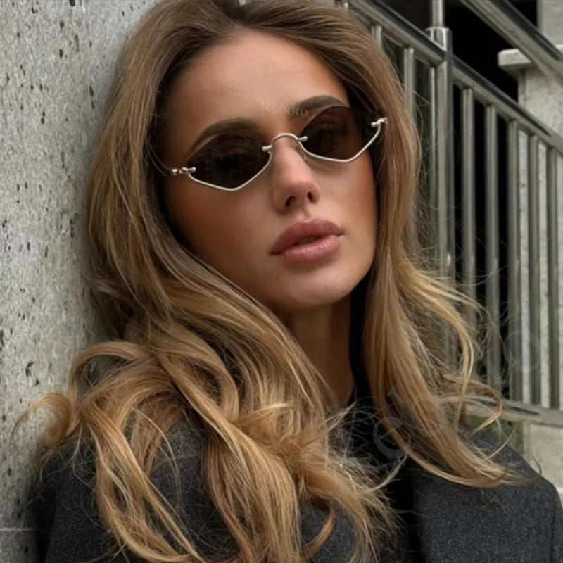 SLIM METAL OVAL SUNGLASSES
