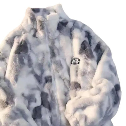 Women's Tie Dye Lamb Fleece Jacket