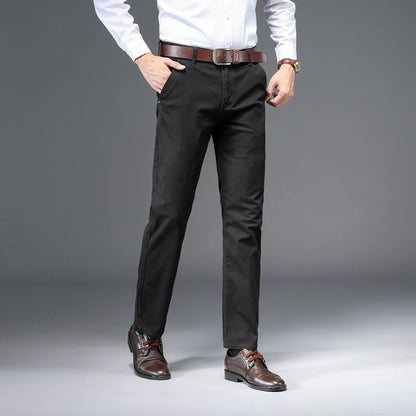 Cotton Stretch Straight Pants