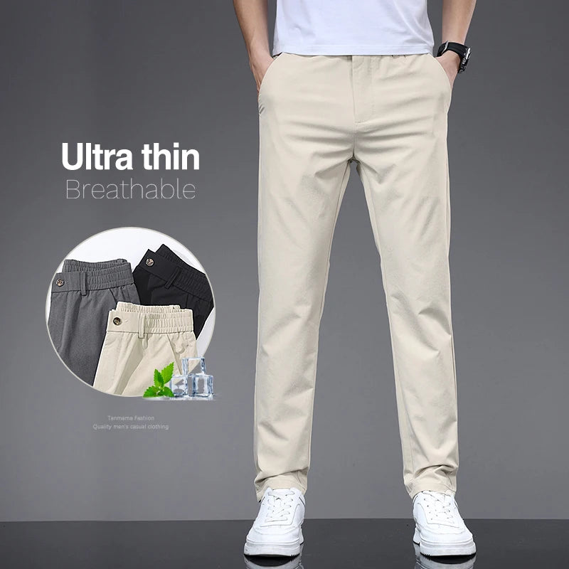 Spring Summer Thin Men's Slim Casual Pants