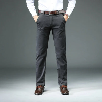 Cotton Stretch Straight Pants