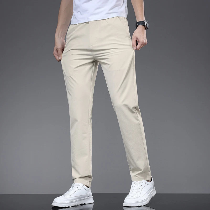 Spring Summer Thin Men's Slim Casual Pants