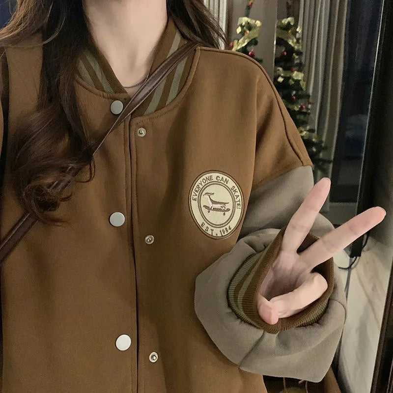 Lazy Style Baseball Jacket for Women