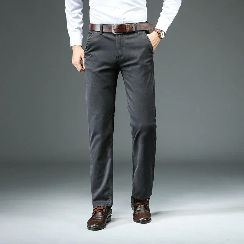 Cotton Stretch Straight Pants