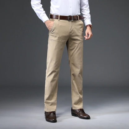 Cotton Stretch Straight Pants